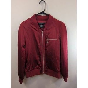 Calvin Klein Satin Maroon Bomber jacket xl